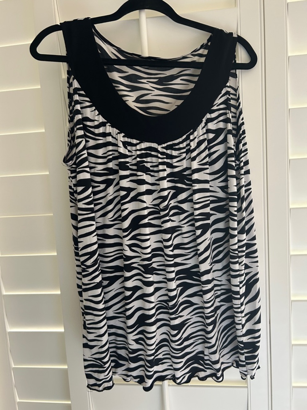 Black & White Zebra Print Sleeveless Tunic